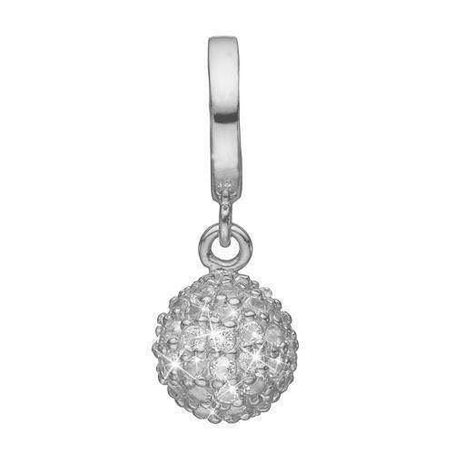 Image of Christina Collect 925 sterling sølv Sparkling World smuk hænge charm, kugle fyldt af glitrende hvide topaz, model 610-S60